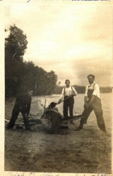 Boulton cutting log, 1906
