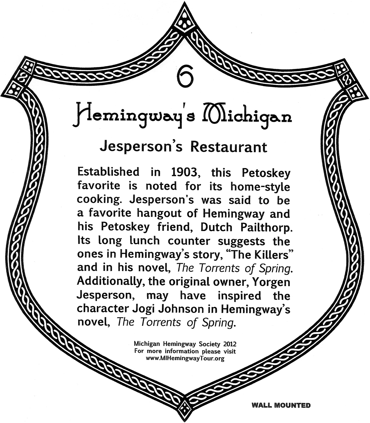 Site Plaque 06 at Jesperson's Restaurant Site Plaque 06 at Jesperson's Restaurant