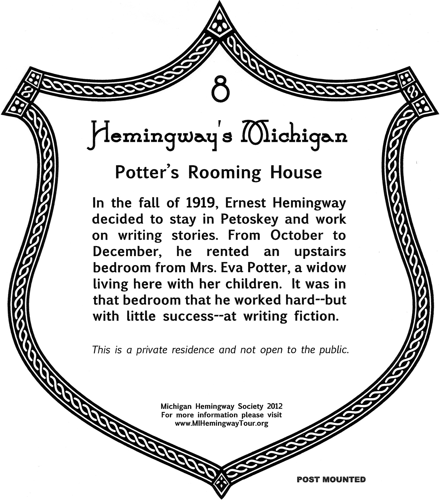 Site Plaque 08 at Potter's Rooming House Site Plaque 08 at Potter's Rooming House