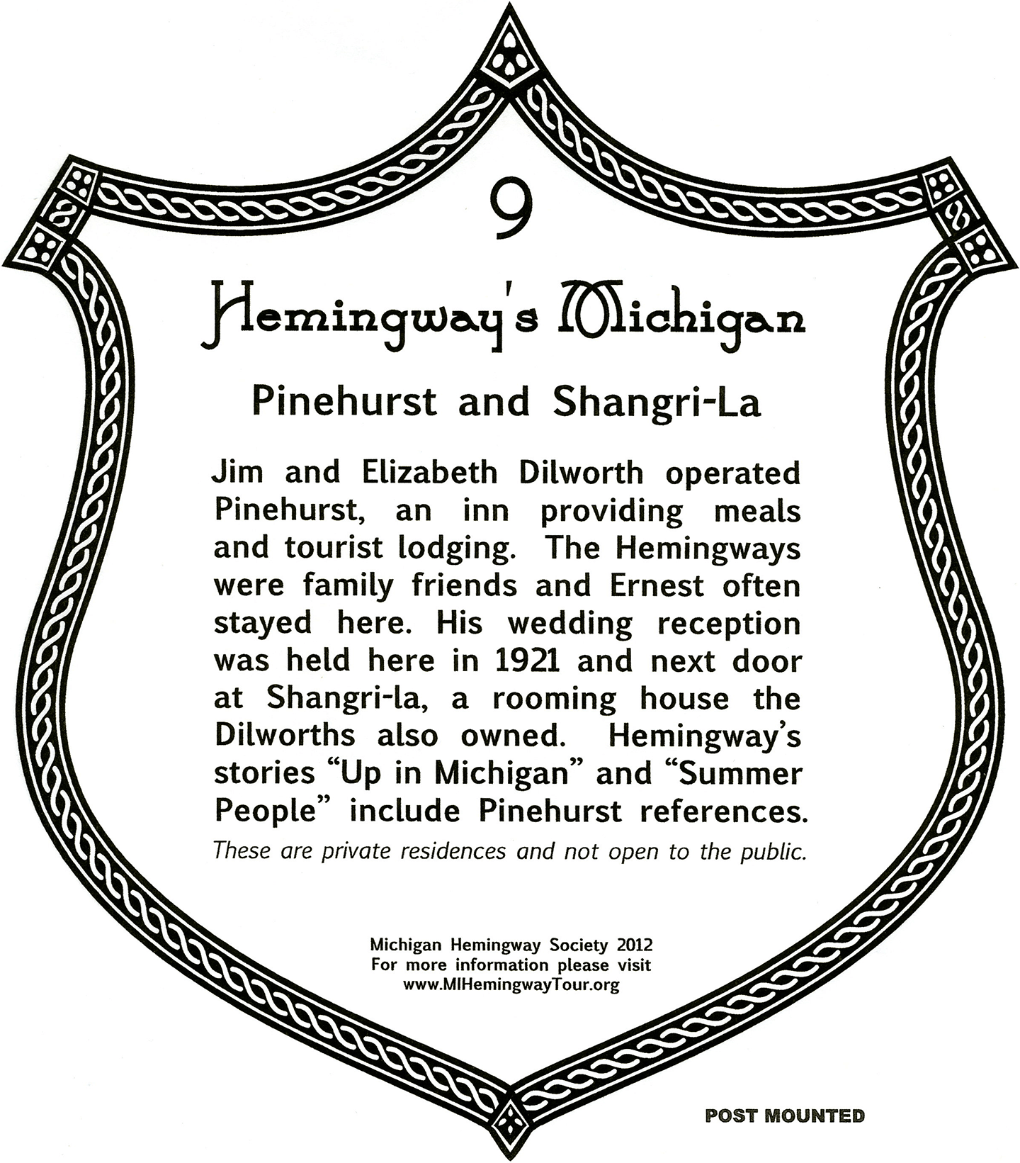 Site Plaque 09 at Pinehurst and Shangri La Site Plaque 09 at Pinehurst and Shangri La