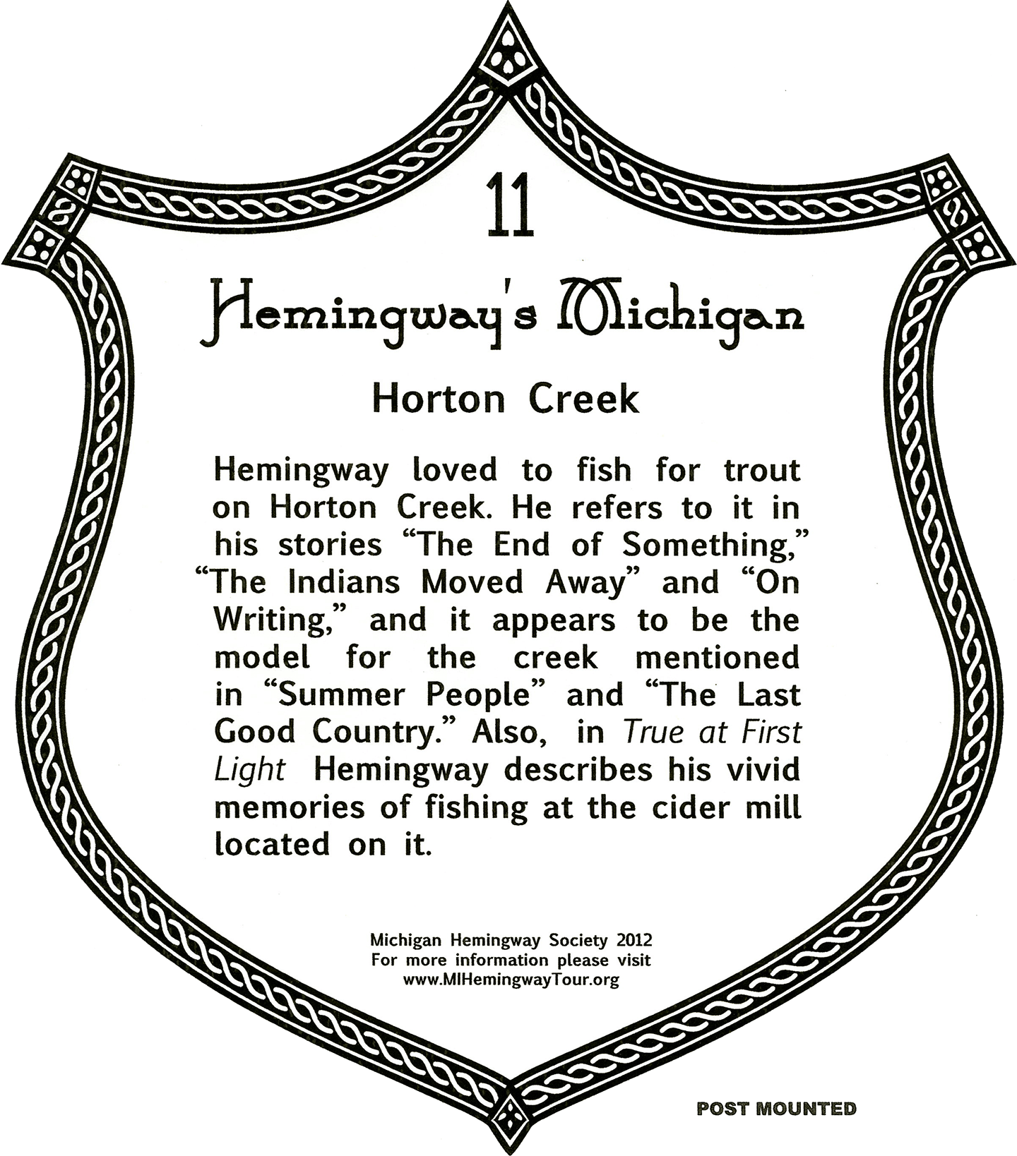 Site Plaque 11 at Horton Creek Site Plaque 11 at Horton Creek