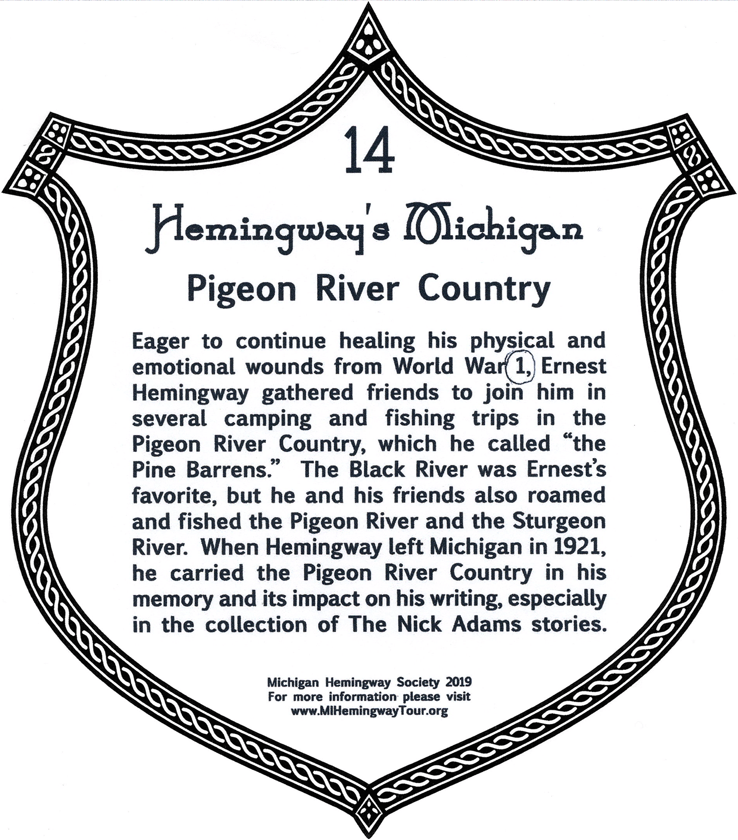 Site Plaque 14 at Pigeon River Country Site Plaque 14 at Pigeon River Country