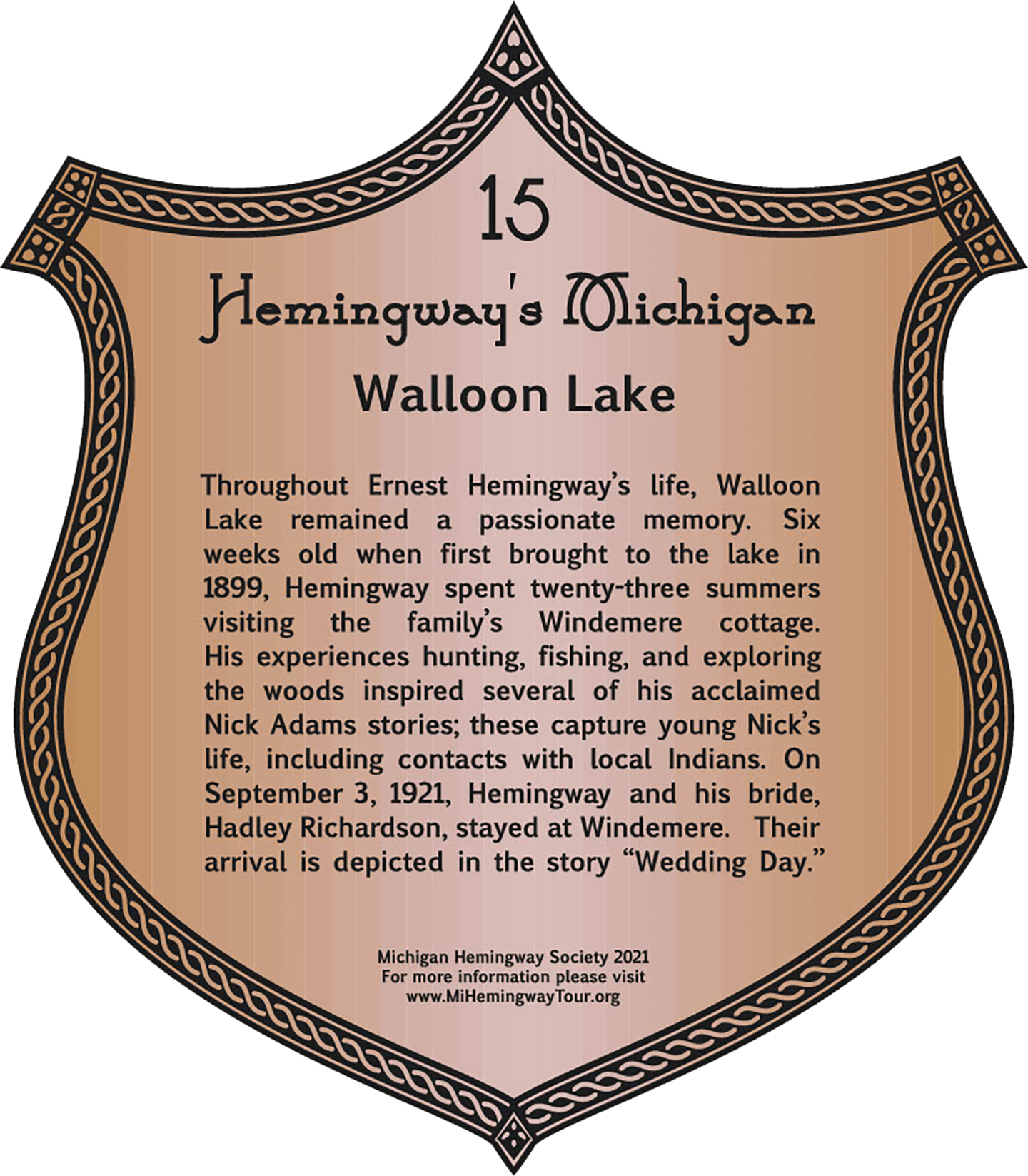 Site Plaque 15 at Walloon Lake Site Plaque 15 at Walloon Lake